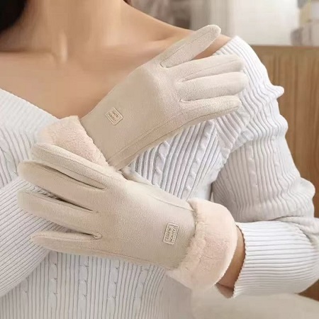 男女士麂皮绒手套 骑行防寒触屏